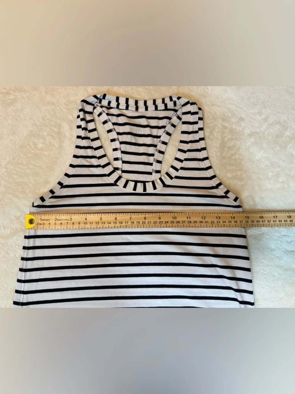 Lululemon Love Tank Classic Fit Yachtie Stripe White Black Size 4